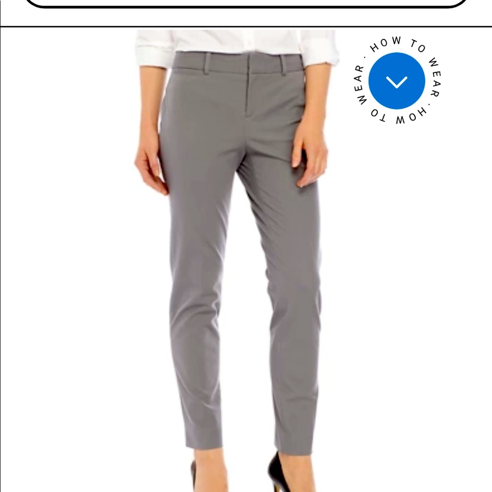 CROWN&IVY Size 12 Cary Bi Stretch Front Fly Grey Pants